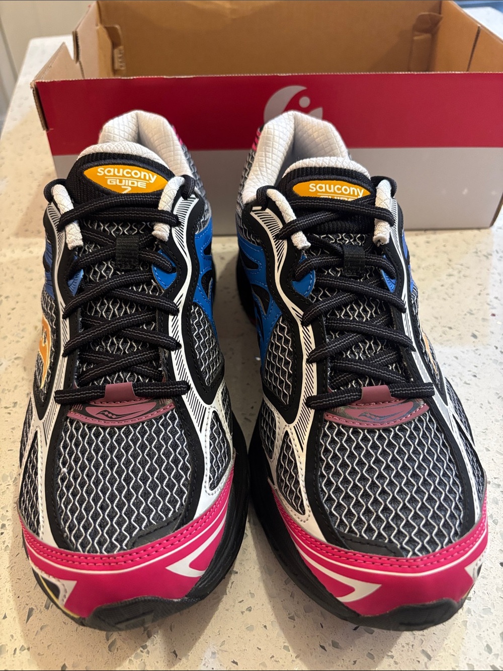 Saucony Kids Black, Pink & Blue Athletic Sneakers